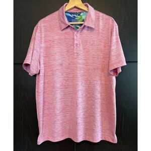 Birdie Bound Men's Golf Polo Collared Shirt Pink Large Short Sleeve Performance
